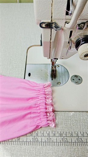 technique for sewing elastic sleeves with lace #sewing