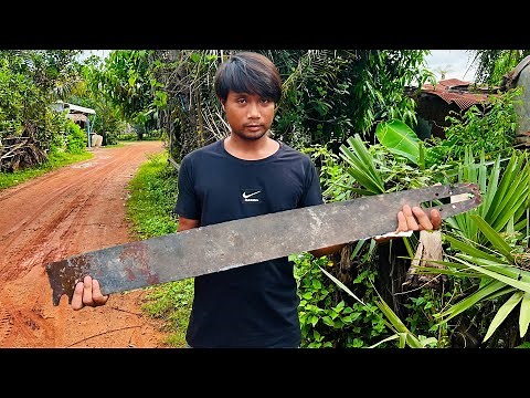 Knife Making - Forging A Machete From The Long Rusty Chainsaw