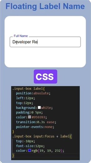Floating Label Input 🔥💻 | Learn Web Development #coding #developerrehan