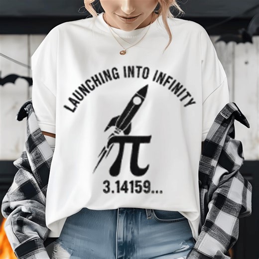 Launching Into Infinity 3.14159 T-shirt, Math Teacher Gift, Funny Pi Day Nerd Graphic Tee - Etsy