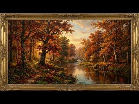 Autumn River Serenity | TV Frame Wallpaper with Relaxing Piano Music