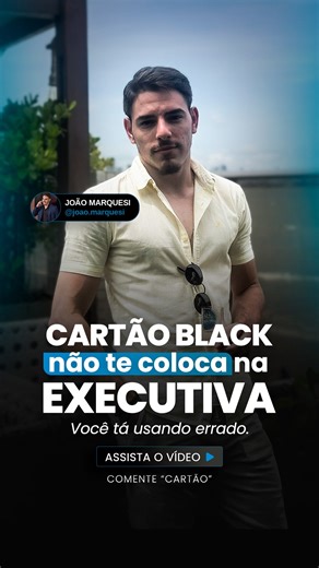 João Marquesi | Gestor de Viagens ✈️ on Instagram: "Se você acha que “cartão black” resolve… você tá comprando status, não resultado. Tem gente orgulhosa do plástico na carteira e, ao mesmo tempo, perdendo dinheiro todo mês: transfere ponto na hora errada acumula no programa errado emite sem comparar o “preço real” da passagem Não é o nome bonito do cartão que te coloca na executiva. É como você usa o que já tem. Meu trabalho não é te empurrar “cartão milagroso”. É olhar sua rotina, seus gastos