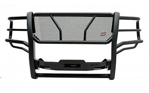 Westin HDX Winch Mount Grille Guard with Punch Plate - Black Powder Coated Steel Westin Grille Guard