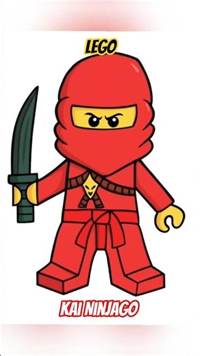 Drawing Kai from Lego Ninjago #howtodraw #creativeart #shorts #art