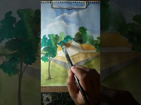 DRAWING LANDSCAPE WITH COLOUR / #LandscapeDrawing #ColourDrawing #EasyArtTutorial 2025