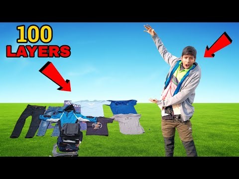 100 Layers Clothes CHALLENGE 😱 || It Will Survive?