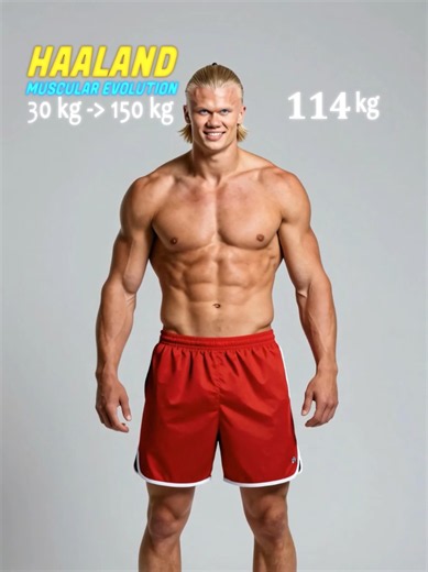 Haaland fitness evolution from 350g to 150kg #fitness #evolution #ai #worldcup #haaland