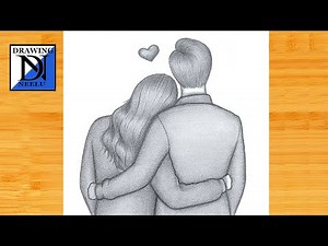 How to draw a Couple Love Hugging -Couple sketch || Pencil sketch for beginner || Girl drawing