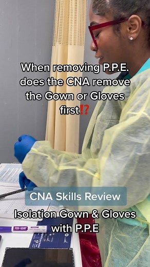 Always #remove your #gloves before you #takeoff your #isolation #gown #ppe #rememberto put the #ppe in the #red #biohazard container#cnaskill #cnaschool #cnatraining #cnatrainingschools #901memphis #nursingassistantstudent #nursingassistantsoftiktok #cnasoftiktok #skillscheckoff #stepbystep #onestepatatime #whatyoushouldknow #stepstotake #removegloves #remove your. #gown #dothisfirst #firstthingfirst #biohazard #container#cnainstructor #nurseteacher #teachingmoment