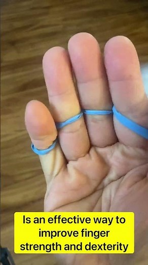 Finger abduction exercises using rubber band