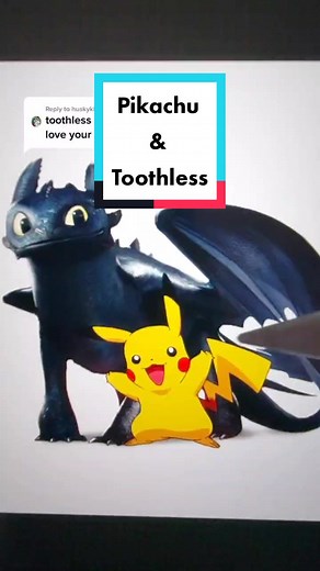 Reply to @huskykinguwu Who's next?! #pikachu #pokemon #toothless #artist #digitalart #mashup #fy #fypシ