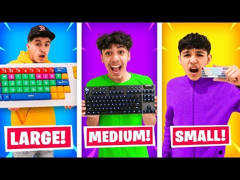 Brothers Use Different Sized Keyboards To Play Fortnite! (Big vs Small)