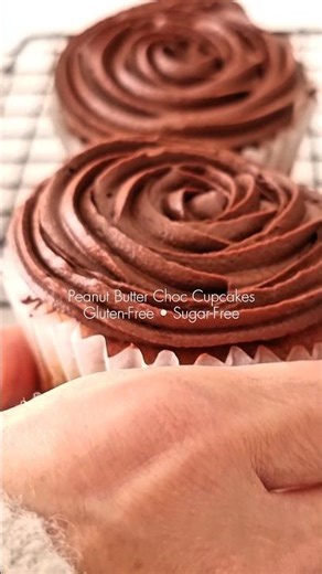 100% Sugar-Free & Gluten-Free Peanut Butter Chocolate Cupcakes | Diabetic Friendly, Allulose Recipe