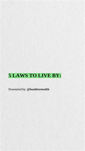 Book For Wealth | Empower Thoughts | Build Wealth on Instagram: "⚖️ 5 Laws To Live By That Can Change Your Life: These aren’t just rules… they’re reminders to protect your peace, sharpen your mind, and live with purpose. ✨ Which law do you connect with the most? Comment your favorite number below ⬇️ Follow 👉 @bookforwealth for daily wisdom, psychology, and life lessons you won’t forget. #bookforwealth #lifelessons #lawsoflife #wisdomquotes #psychologyfacts #truthoflife #deepwisdom #mindgrowth #