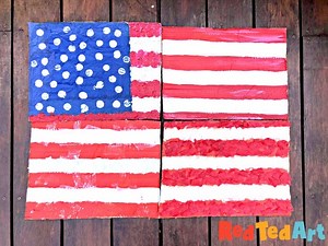 Jasper Johns Flag Art Project for Kids - Red Ted Art - Kids Crafts