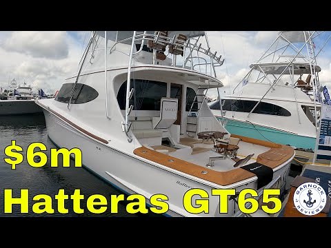 $6m Hatteras GT65 Carolina Video Walkthrough Review - Ft Lauderdale International Boat Show