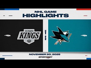 NHL Highlights | Kings vs. Sharks - November 20, 2025