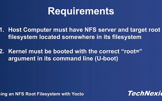 利用Yocto项目所生成的根文件系统构建网络文件系统。Using a NFS Root Filesystem with Yocto