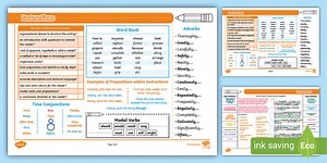 UKS2 Writing: Instructions Knowledge Organiser
