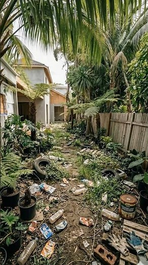 From Trash to Tropical Luxury Spa in 8 Seconds! Insane Backyard Renovation Timelapse 🤯🌴