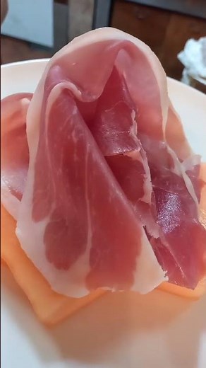 fresh italian parma ham with Melon appetizer