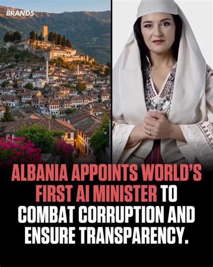 BTS with Brands on Instagram: "Albania has become the first country in the world to appoint an AI system as a government minister. The virtual official, named Diella (meaning “sun” in Albanian), will oversee state procurement. Prime Minister Edi Rama explained that ministries will submit their tender requests to Diella, which will process them and make decisions. The move is aimed at reducing corruption and increasing transparency."