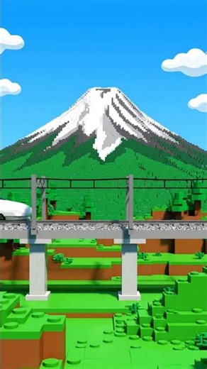 【ブロックの世界（５）】N700S新幹線と富士山｜日本を走るブロック列車 #ai動画 #shorts