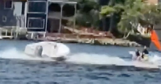 Video shows teen jump from moving watercraft to stop runaway boat in New Hampshire