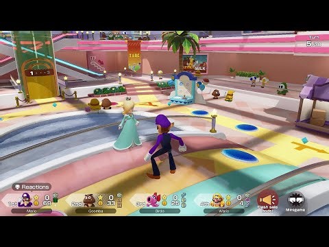 Super Mario Party Jamboree #305 Rainbow Galleria Waluigi vs Wario vs Goomba vs Birdo