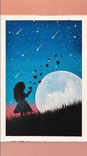 Starry Night Sky | Night Sky Painting | Easy Acrylic Painting Ideas