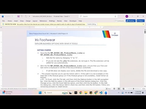 New Perspectives Excel 365 | Module 8: SAM Project A Iris Footwear