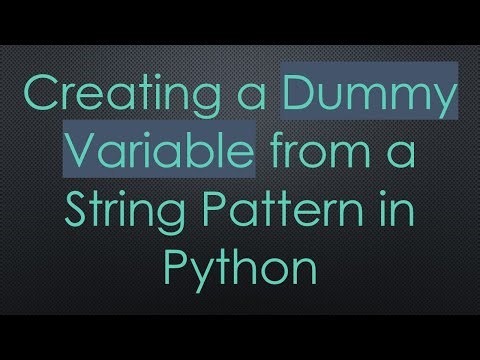 Creating a Dummy Variable from a String Pattern in Python