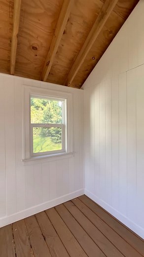 Sherry | Design & DIY on Instagram: "Trimming out a window with a window stool/sill (that little ledge at the bottom) not only adds style but also creates a handy shelf. The extra 3/4” overhang allows us to put small items on top for storage. With all the walls covered and trim added, we are finally in the home stretch with this playhouse makeover. Reveal coming soon! 🙌 #homerenovation #diyhomedecor #kidsplayhouse"