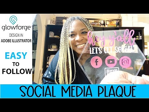 HOW TO MAKE GLOWFORGE ACRYLIC SOCIAL MEDIA CASH APP PLAQUE w/QR code | ADOBE ILLUSTRATOR | SVG FILE