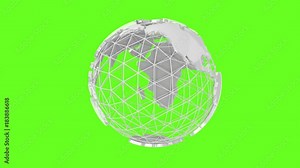 3d globe rotation 360 degrees on green screen