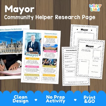 Mayor Community Helper Research Project | Local Government & Civics Activity