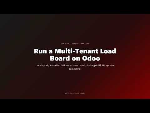 Freight Load Board Manager on Odoo 19 — Full Walkthrough