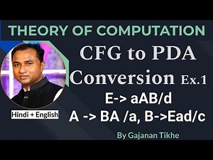 CFG to PDA Conversion Example 1 | Theory of Computation
