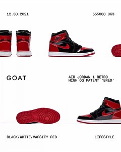 47K views · 1.4K reactions | Get the Air Jordan 1 Retro High OG 'Patent Bred'. The world's most sought after sneakers are all here on GOAT. | GOAT | Facebook