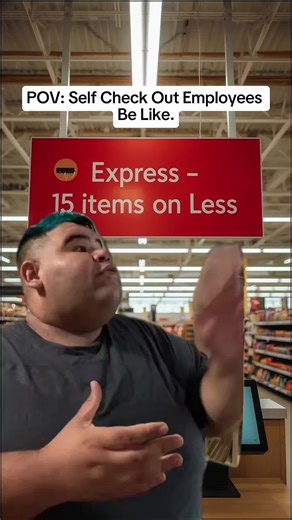 Self check out employees be like 😂. Who else loves self check out ? Lol #fyp #selfcheckout #employee #retail