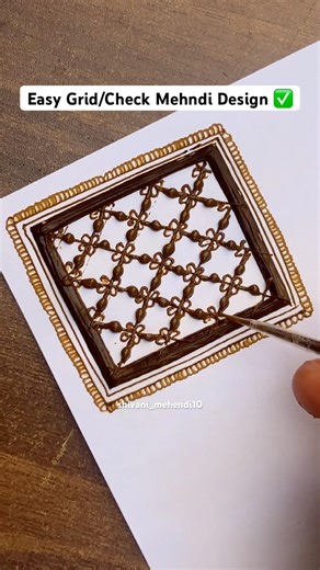Easy Grid/Check Mehndi Design ✅Aasan Grid/Check Mehndi Design