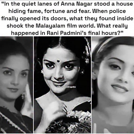 Rani Padmini was a popular South Indian actress in the early 1980s, known for her glamorous roles in Malayalam, Tamil, and Telugu films. At just 24, she was at the peak of her career—earning fame, wealth, and a strong fan following. In October 1986, she and her mother, Saraswathi, were found brutally muπdered in their house in Anna Nagar, Chennai. The scene was horrifying—both b0dies were badly dec0mposed when discovered, and signs of a vi0lent struggle were evident.Investigations revealed that 