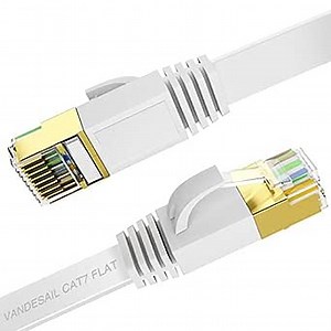 CAT7 Ethernet Cable 15ft, RJ45 High Speed Network Cable STP Gigabit (White)