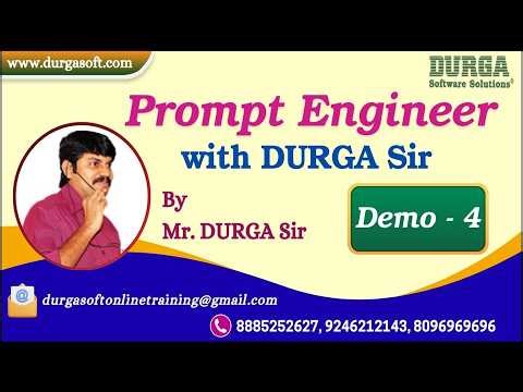 Prompt Engineer with DURGA Sir tutorials || Demo - 4 || by Mr. DURGA Sir On 06-02-2026 @7PM (IST)