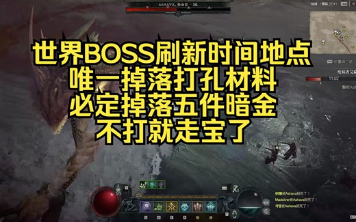 【暗黑4】世界BOSS的刷新地点时间奖励以及战斗实况