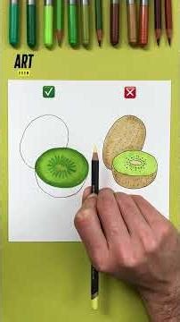 Texture + shading for a realistic kiwi ✏️🥝 #kiwi #fruit #tutorial #drawing #art #foryou