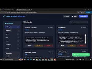 Code Snippet Manager Using HTML, CSS and JavaScript with Source Code