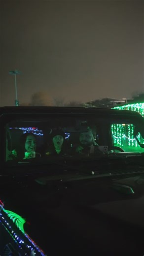 Clear skies cozy PJs hot cocoa ☕✨ Taking in the Glow Light Show through the sunroof = pure holiday magic 🎄 Grab your spot for tonight: https://glowlightshow.com/ | Glow Light Show