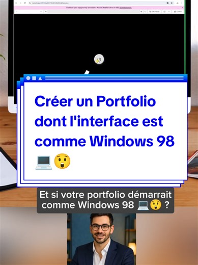 Créer un portfolio en reproduisant l'interface de Windows 98 #pc #rocket #windows #vintage #portfolio