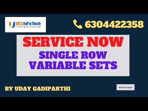 Variable Set in Service Catalog in ServiceNow explained in detail by Uday Gadiparthi